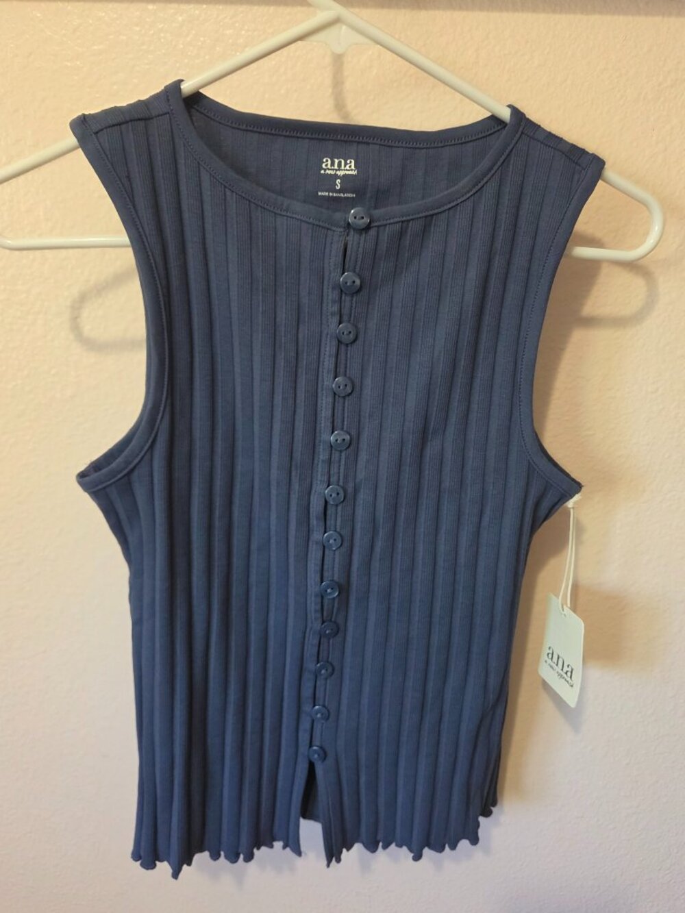 a.n.a Buttoned Blue Blouse
